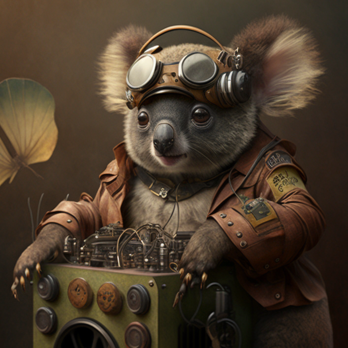 Logo of steampunk koala dj